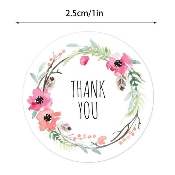 500 Ct Thank you Boho Stickers - Picture 5 of 5
